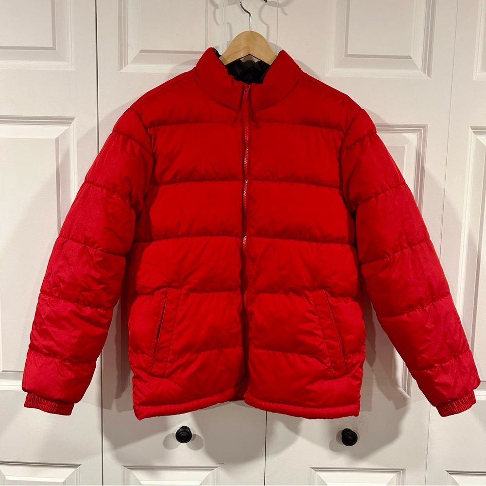 Old Navy Red Puffer Jacket Coat Men’s Size M Winter Fall